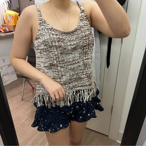 versona knit fringe tank boho